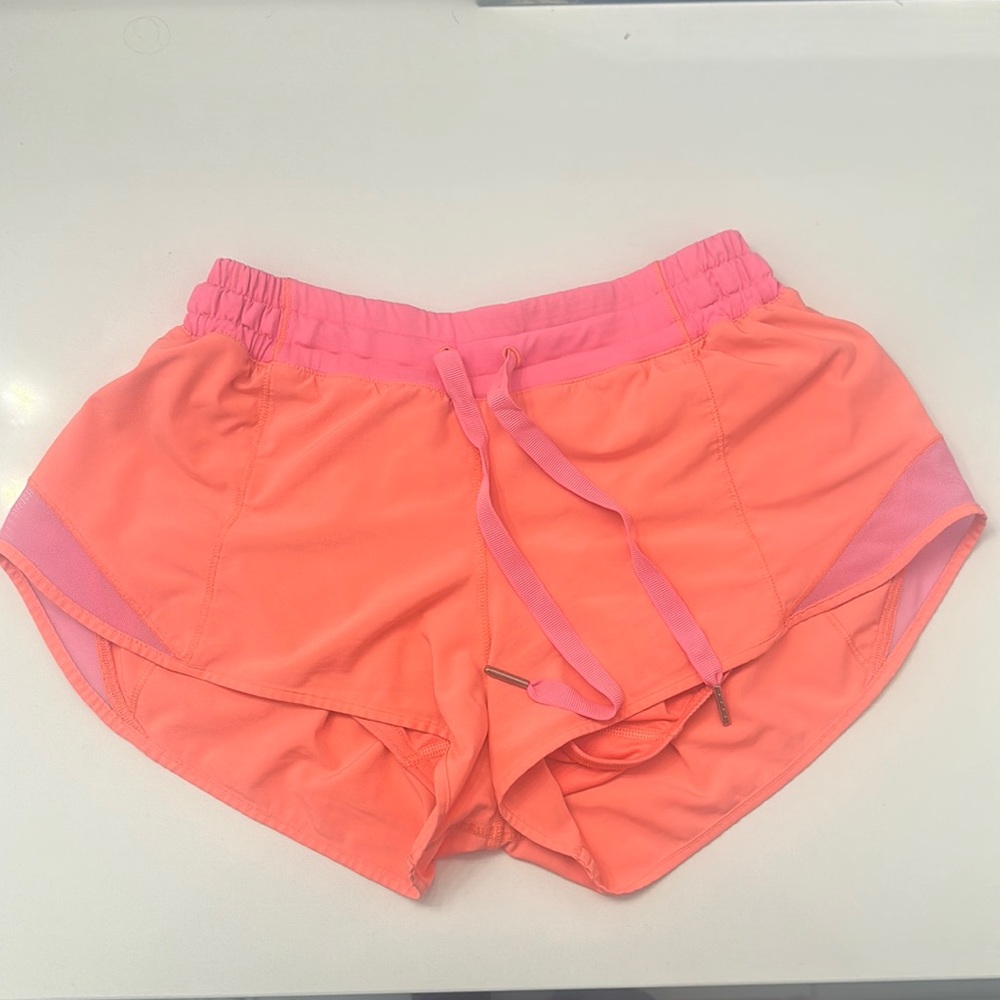Lululemon Hotty Hot Shorts Pink/Coral Size 6 2.5” Inseam Perfect Condition